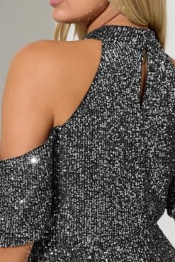 YOURS LONDON - Top Smocké Argenté à Sequins Épaules Ajourées 10 YOURS LONDON - Top Smocké Argenté à Sequins Épaules Ajourées -Evans Boutique f3f4eec6 85c9 4e 162893 D