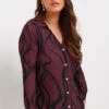 YOURS - Chemisier Bordeaux Texturé Tourbillons 1 YOURS - Chemisier Bordeaux Texturé Tourbillons -Evans Boutique f48f1100 de30 40 322167 A