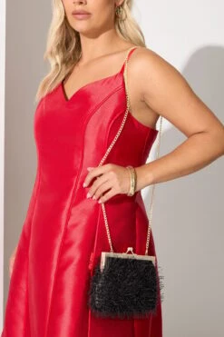 Black Eyelash Clutch Bag -Evans Boutique f515c34d d070 42 246542 B