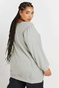 YOURS - Sweatshirt Gris Encolure En V Manches Longues En Jersey 9 YOURS - Sweatshirt Gris Encolure En V Manches Longues En Jersey -Evans Boutique f524194b 155b 43 303758 C