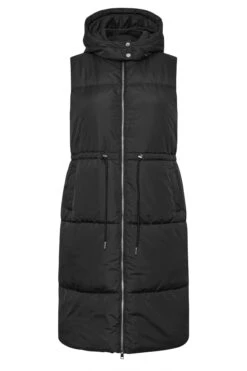 YOURS - Doudoune Midaxi Noire Sans Manches à Capuche -Evans Boutique f5269c0d a06a 4b 120982 X