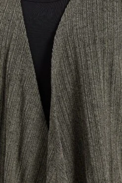 YOURS Curve Cardigan Côtelé Vert Kaki En Cascade Midaxi -Evans Boutique f535a690 f8ac 4e 322858 D