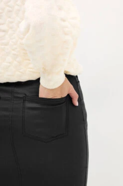 LTS Tall Black Coated Front Slit Skirt 12 LTS Tall Black Coated Front Slit Skirt -Evans Boutique f55e6d59 11fd 41 354096 D