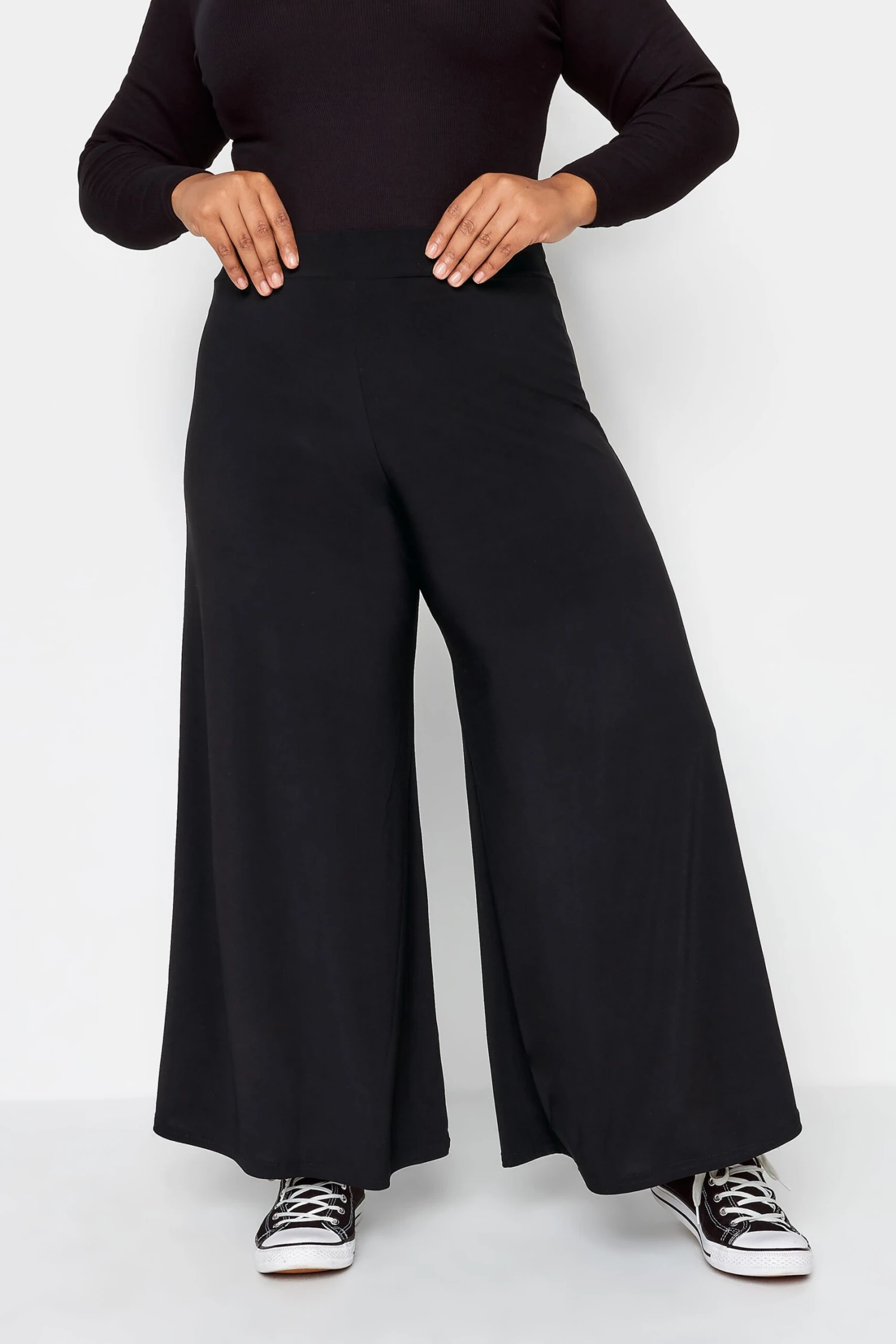 Pantalon Noir Palazzo Extra Large En Jersey 3 Pantalon Noir Palazzo Extra Large En Jersey
