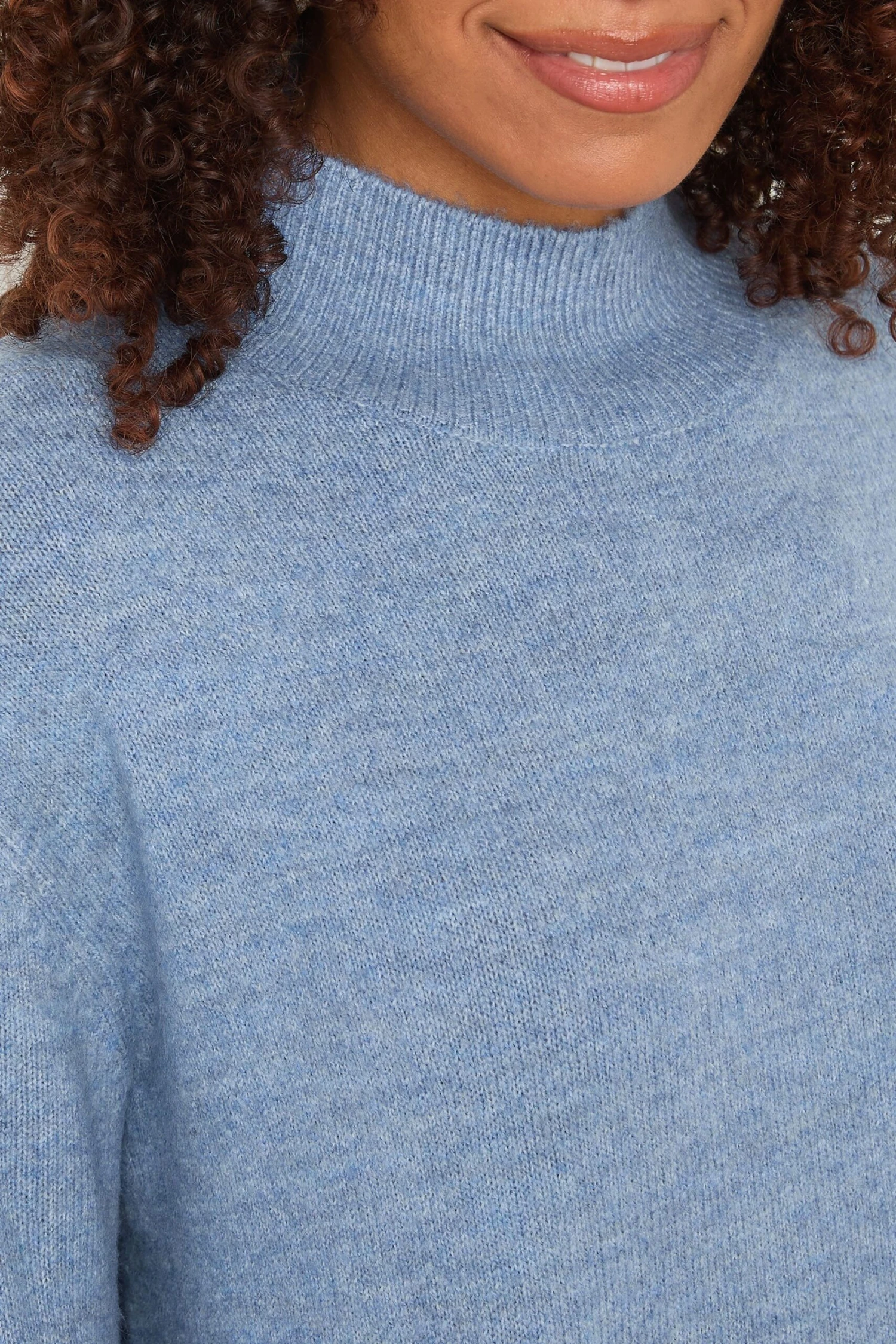 M&Co Blue Funnel Neck Balloon Sleeve Jumper 7 M&Co Blue Funnel Neck Balloon Sleeve Jumper – Image 5