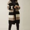 EVANS Curve Natural Brown Colourblock Stripe Cardigan -Evans Boutique f605e001 817c 4c 615769 A