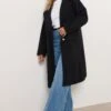 YOURS - Manteau Long Noir Formel -Evans Boutique f621aca4 1f6d 41 121093 A