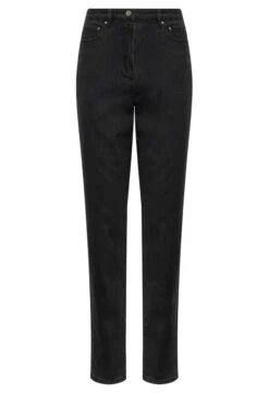 LTS Tall Black Washed UNA Stretch Mom Jeans 8 LTS Tall Black Washed UNA Stretch Mom Jeans -Evans Boutique f65ec1e8 a7bc 40 196820 X