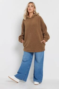 YOURS - Pull à Capuche Beige à Poches En Polaire -Evans Boutique f6996c15 2e86 4c 303799 C