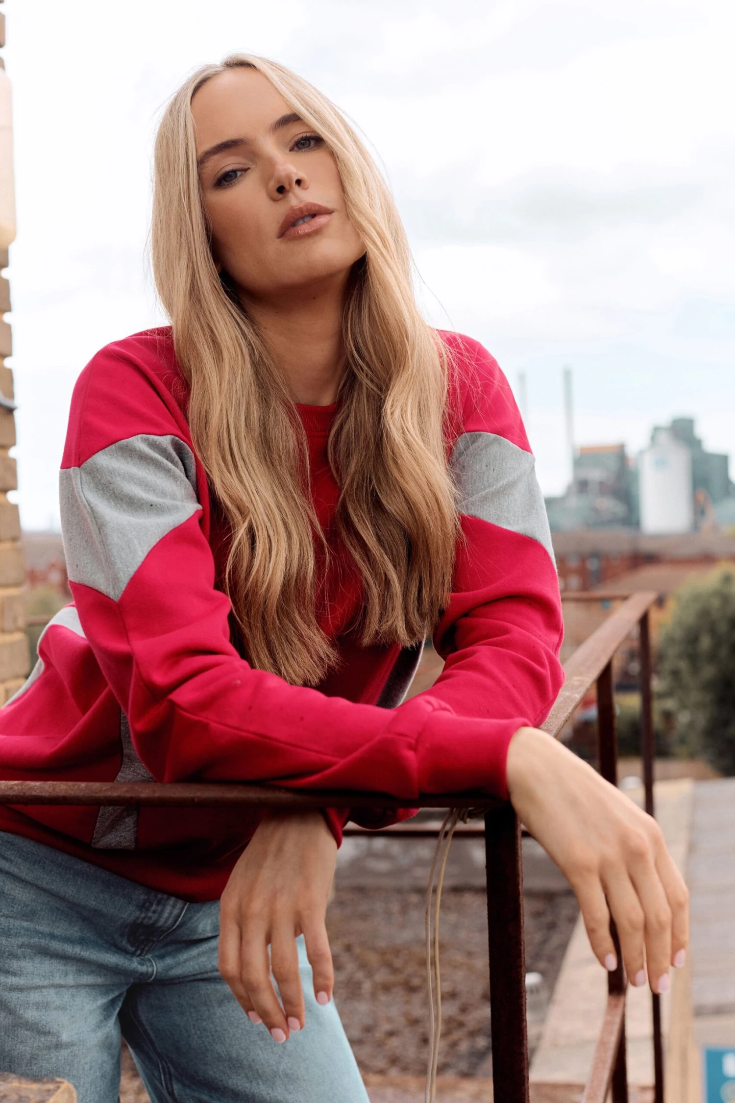 LTS Tall Red Colour Block Sweatshirt 3 LTS Tall Red Colour Block Sweatshirt