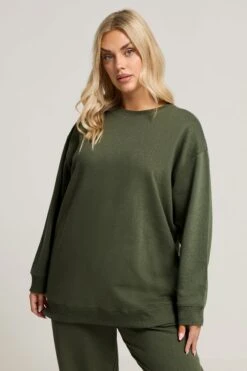 YOURS Curve Ensemble Sweat-shirt Vert Kaki Et Jogging à Revers 11 YOURS Curve Ensemble Sweat-shirt Vert Kaki Et Jogging à Revers -Evans Boutique f6d68b22 b12a 4e 310255 E