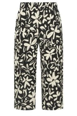 YOURS - Pantalon Jupe-Culotte Texturé Noir & Crème Floral 11 YOURS - Pantalon Jupe-Culotte Texturé Noir & Crème Floral -Evans Boutique f7564ea2 e016 45 145292 X