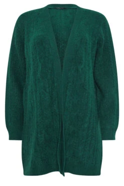 M&Co Teal Green Cable Knit Midi Cardigan 11 M&Co Teal Green Cable Knit Midi Cardigan -Evans Boutique f783196f 4684 43 502436 X