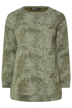 YOURS Curve Sweat-shirt à Poche Abstrait Vert 11 YOURS Curve Sweat-shirt à Poche Abstrait Vert -Evans Boutique f8466ad9 178a 49 304046 X