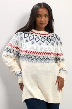 YOURS Curve Pull En Maille Blanc Ivoire « Les Alpes » 9 YOURS Curve Pull En Maille Blanc Ivoire « Les Alpes » -Evans Boutique f8685882 0e3d 46 280764 A