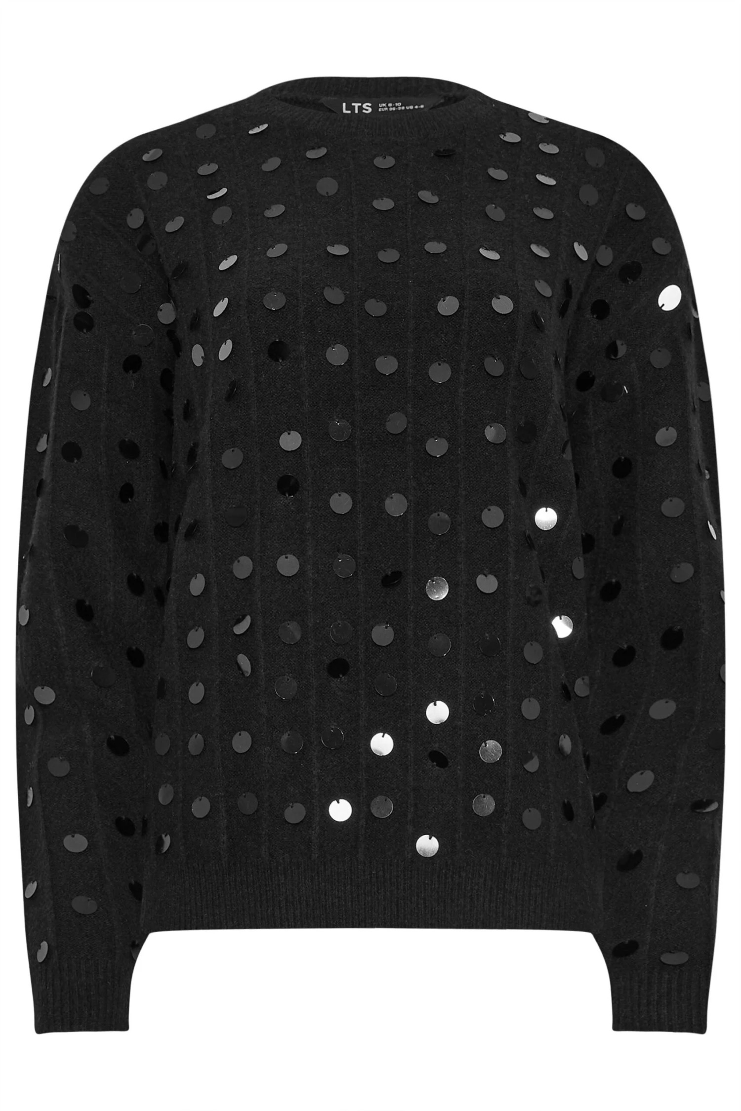 LTS Tall Black Disco Sequin Jumper 7 LTS Tall Black Disco Sequin Jumper – Image 5