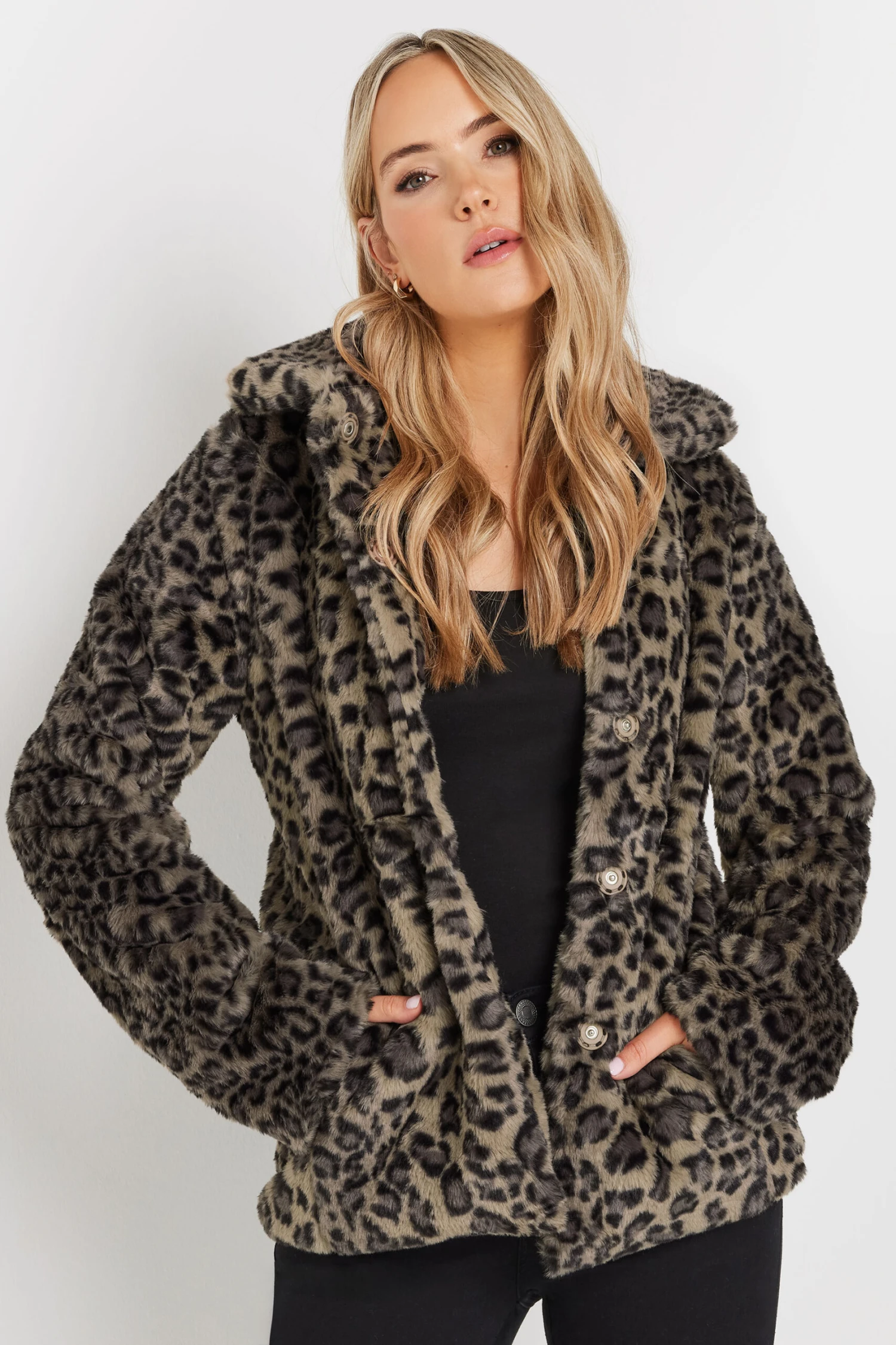 LTS Tall Brown Leopard Print Faux Fur Coat 3 LTS Tall Brown Leopard Print Faux Fur Coat