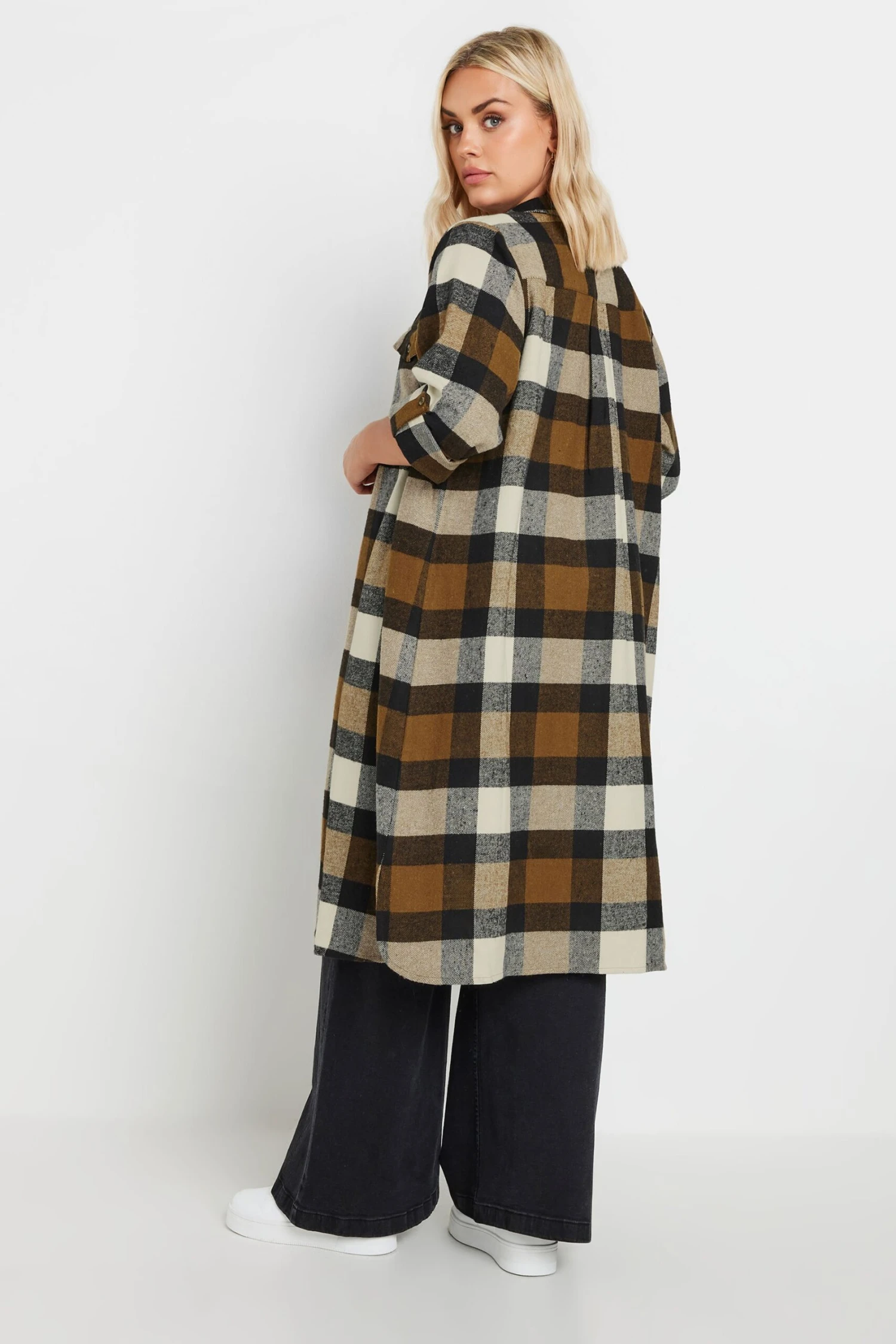 YOURS - Chemisier Marron Maxi à Carreaux 7 YOURS - Chemisier Marron Maxi à Carreaux – Image 5