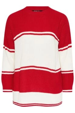 YOURS - Pull En Maille à Rayures Rouges -Evans Boutique f90b6286 59b0 41 280685 X