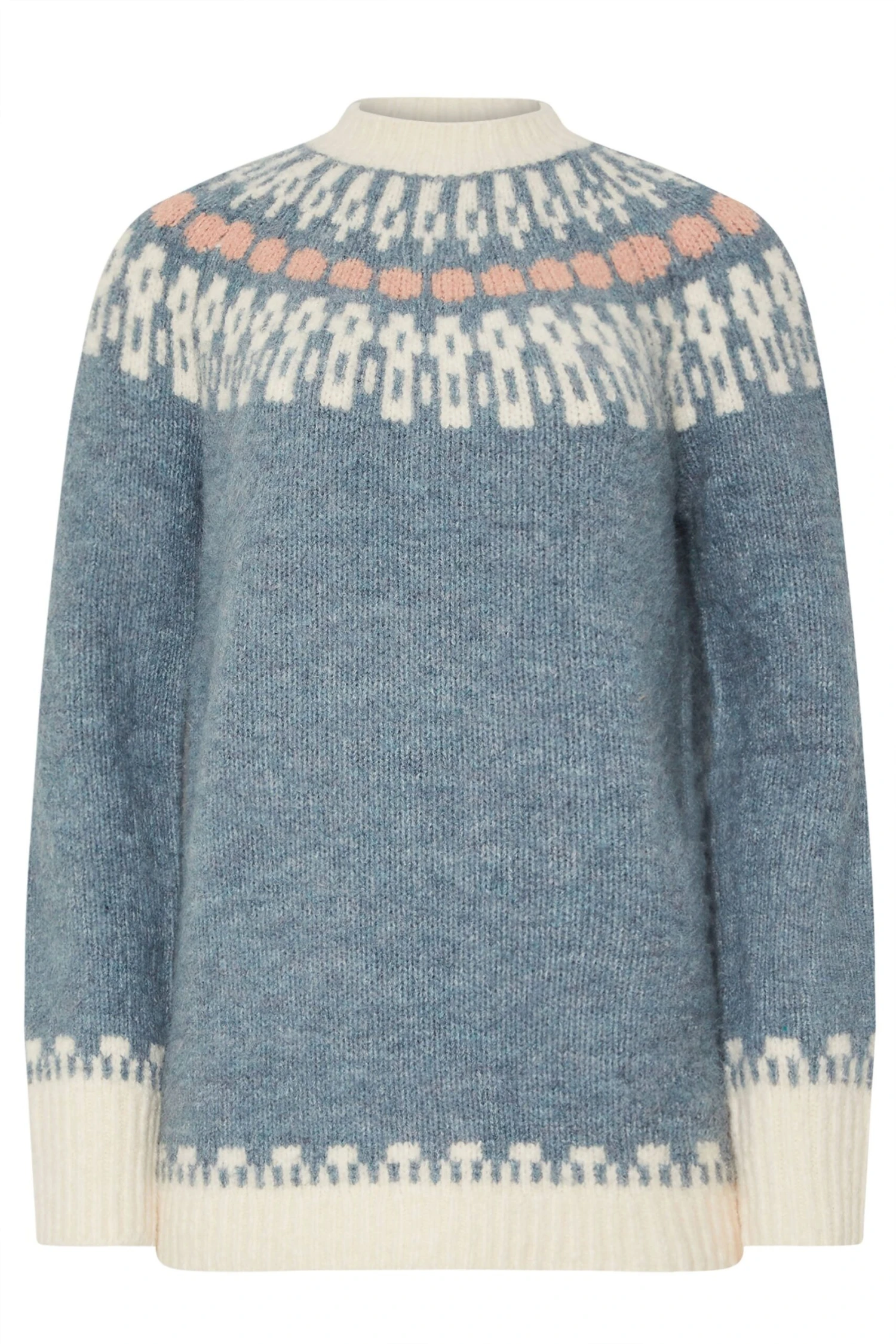 LTS Tall Blue Fairisle Knitted Jumper 7 LTS Tall Blue Fairisle Knitted Jumper – Image 5