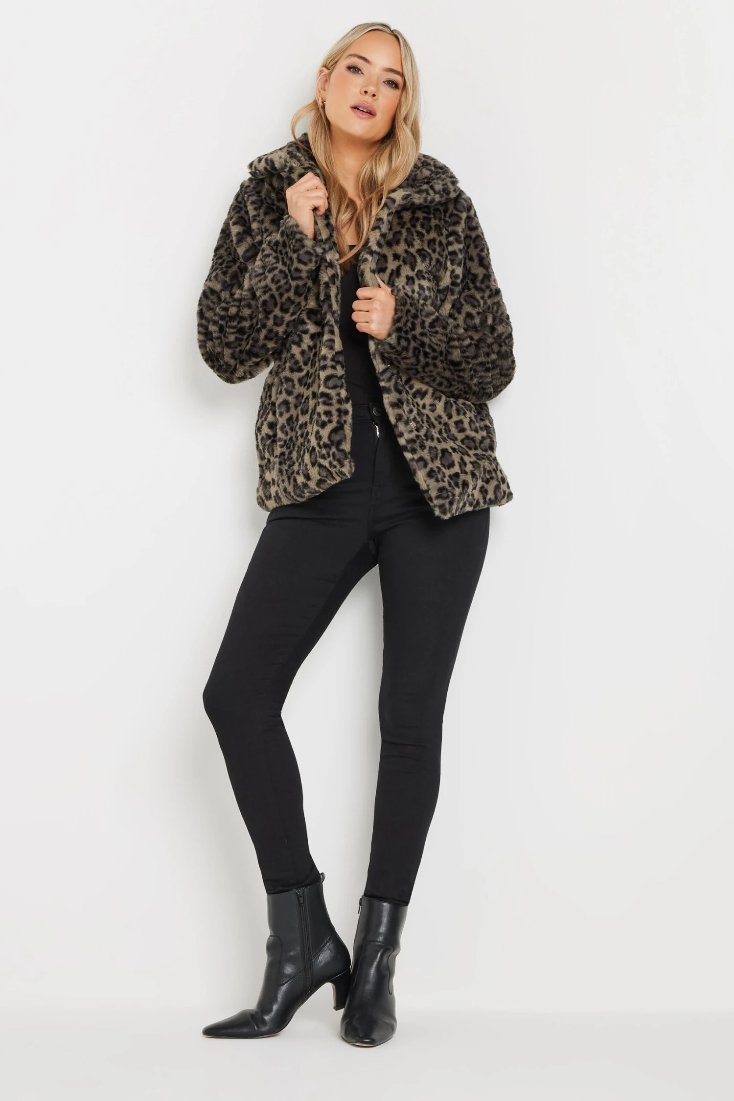 LTS Tall Brown Leopard Print Faux Fur Coat 4 LTS Tall Brown Leopard Print Faux Fur Coat – Image 2