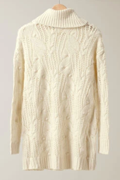 EVANS Curve White Roll Neck Stitch Detailing Knitted Jumper -Evans Boutique f9cc85ef 7a59 48 615521 P1