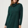 M&Co Teal Green Roll Neck Tunic Jumper 2 M&Co Teal Green Roll Neck Tunic Jumper -Evans Boutique fb9af0ef dd11 48 502454 A