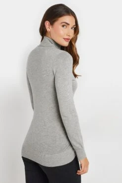 LTS Tall Grey Long Sleeve Roll Neck Jumper 10 LTS Tall Grey Long Sleeve Roll Neck Jumper -Evans Boutique fbc9b9b3 f414 4b 353787 D