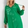 YOURS - Pull à Capuche Vert 'Paris' -Evans Boutique fc03a353 3ea9 4f 303766 A