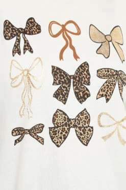 YOURS Curve Sweat-shirt Blanc à Nœud En Feuille D'aluminium -Evans Boutique fc36c036 c050 40 126786 E