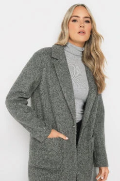 LTS Tall Charcoal Grey Longline Cardigan Coat -Evans Boutique fd219e05 5ef0 40 353408 D