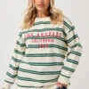 YOURS - Sweat-shirt à Rayures Blanches Et Vertes « Los Angeles » 2 YOURS - Sweat-shirt à Rayures Blanches Et Vertes « Los Angeles » -Evans Boutique fd9981b3 c0c7 40 126800 A