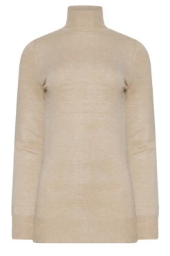 LTS Tall Beige Brown Long Sleeve Roll Neck Jumper -Evans Boutique fdd4330d a651 43 353788 X