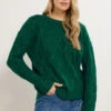 LTS Tall Dark Green Cable Knit Jumper 2 LTS Tall Dark Green Cable Knit Jumper -Evans Boutique fded32c9 6d5f 4f 356075 B