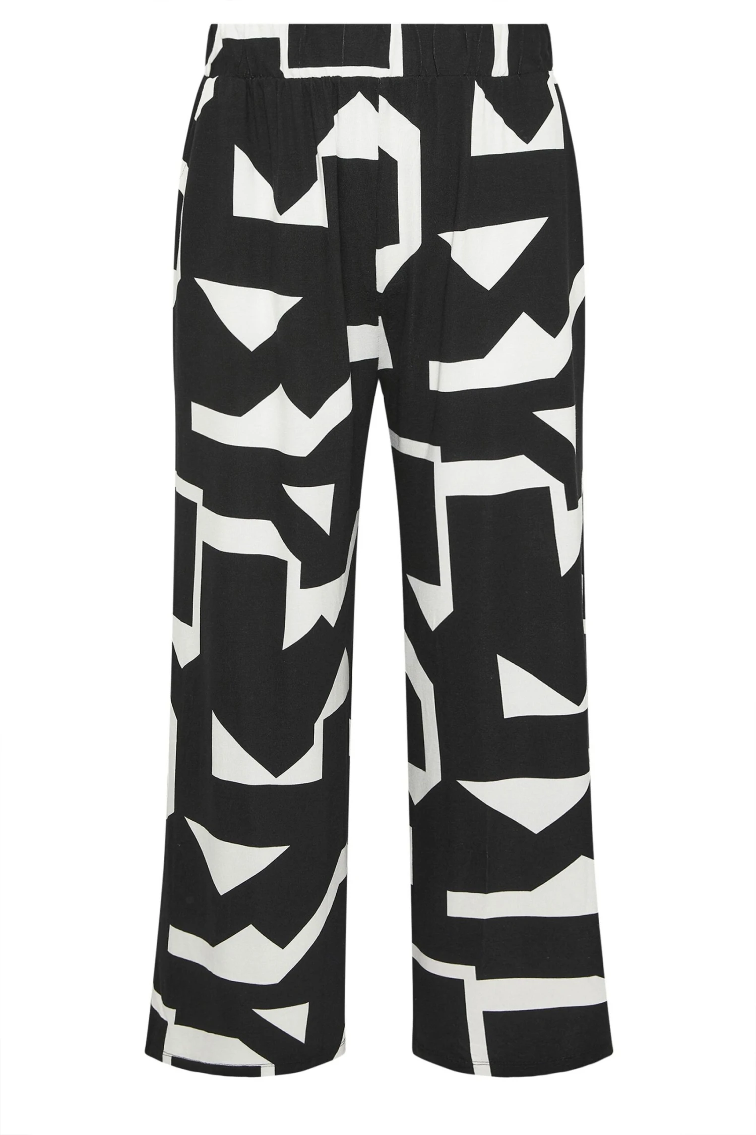 YOURS Curve Pantalon Large Abstrait Noir Et Blanc 8 YOURS Curve Pantalon Large Abstrait Noir Et Blanc – Image 6