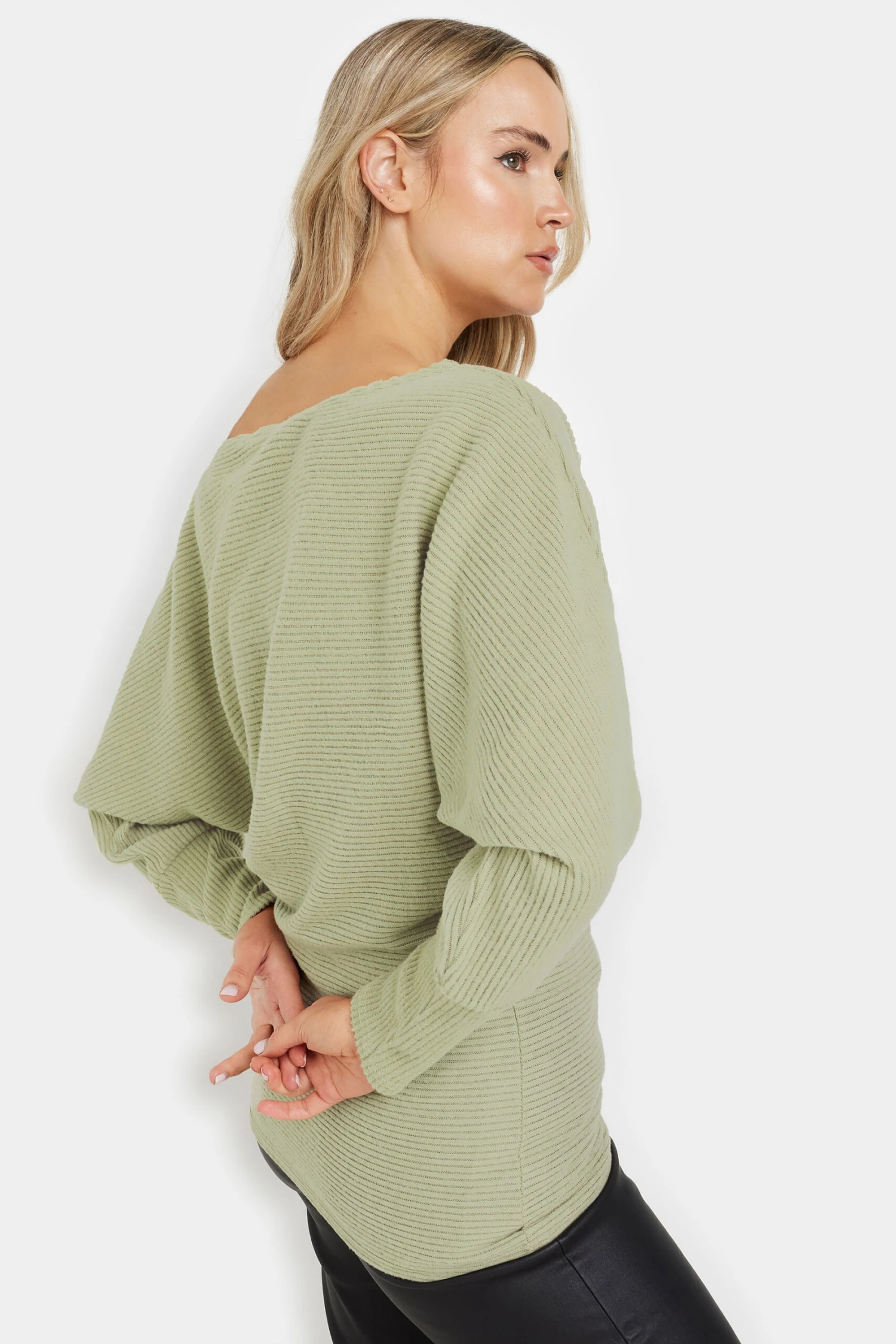 LTS Tall Sage Green Soft Touch Batwing Top 6 LTS Tall Sage Green Soft Touch Batwing Top – Image 4