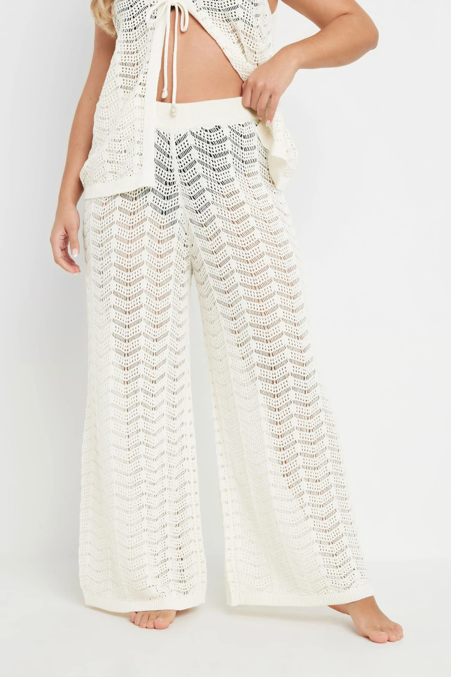 YOURS - Pantalon De Plage Crème En Maille 4 YOURS - Pantalon De Plage Crème En Maille – Image 2