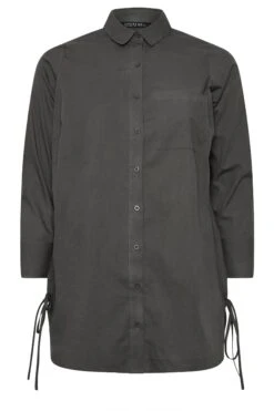 YOURS - Chemisier Gris Charbonneux Long En Coton 11 YOURS - Chemisier Gris Charbonneux Long En Coton -Evans Boutique fe806e17 5703 4b 216203 X