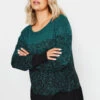 YOURS - Pull Vert Sarcelle Design Block De Couleur -Evans Boutique ff113bb5 7457 41 280355 B