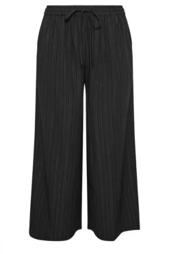 YOURS Curve Pantalon Large Noir Froissé -Evans Boutique ff238887 ed24 43 310312 X